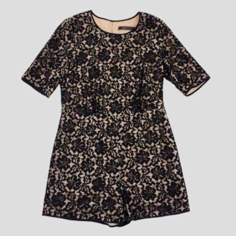 Black Haile Lace Romper by BCBGMAXAZRIA